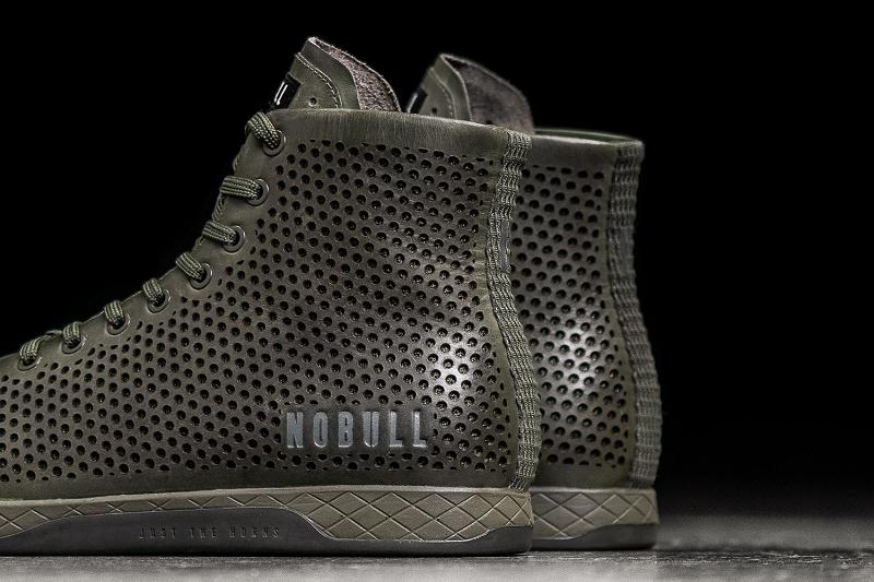 Nobull High-Top Moss Leather Men's Trainers Olive | USA Z1356U